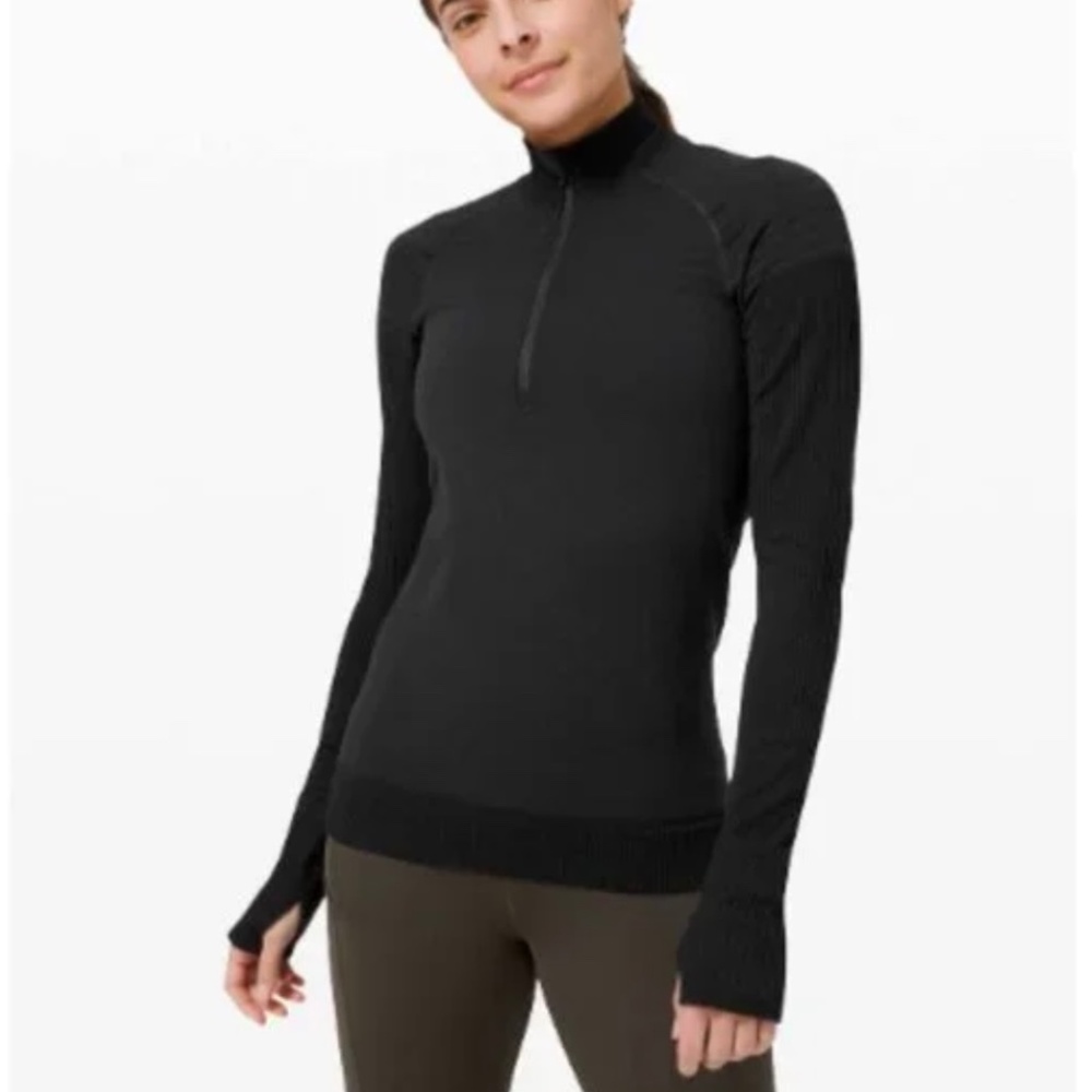 Lululemon Keep the Heat 1/2 zip wool blend base layer